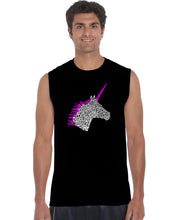 Load image into Gallery viewer, Unicorn - Men&#39;s Word Art Sleeveless T-Shirt