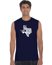 Load image into Gallery viewer, Everything is Bigger in Texas - Men&#39;s Word Art Sleeveless T-Shirt