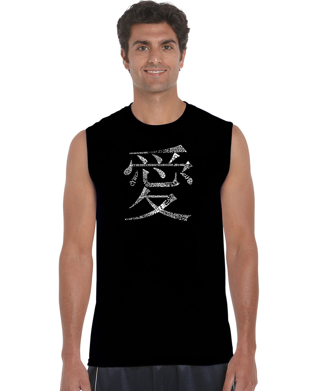 The Word Love in 44 Languages - Men's Word Art Sleeveless T-Shirt