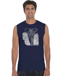 ELEPHANT - Men's Word Art Sleeveless T-Shirt