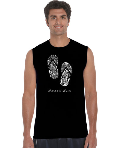 BEACH BUM - Men's Word Art Sleeveless T-Shirt