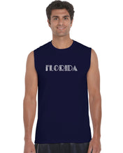 Load image into Gallery viewer, POPULAR CITIES IN FLORIDA - Men&#39;s Word Art Sleeveless T-Shirt