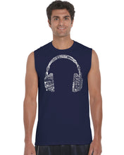 Load image into Gallery viewer, HEADPHONES - Men&#39;s Word Art Sleeveless T-Shirt