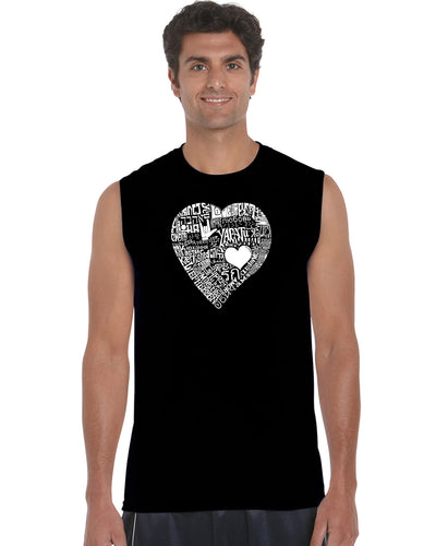 LOVE IN 44 DIFFERENT LANGUAGES - Men's Word Art Sleeveless T-Shirt