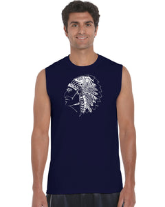 POPULAR NATIVE AMERICAN INDIAN TRIBES - Men's Word Art Sleeveless T-Shirt