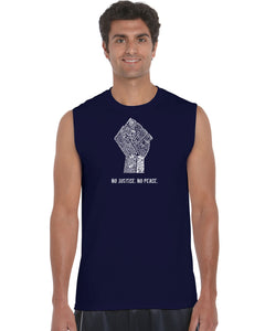 No Justice, No Peace - Men's Word Art Sleeveless T-Shirt