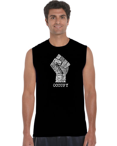 OCCUPY FIGHT THE POWER - Men's Word Art Sleeveless T-Shirt