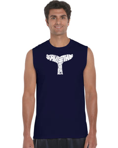SAVE THE WHALES - Men's Word Art Sleeveless T-Shirt