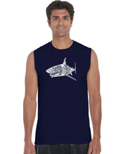 Load image into Gallery viewer, SPECIES OF SHARK - Men&#39;s Word Art Sleeveless T-Shirt