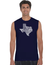 Load image into Gallery viewer, The Great State of Texas - Men&#39;s Word Art Sleeveless T-Shirt