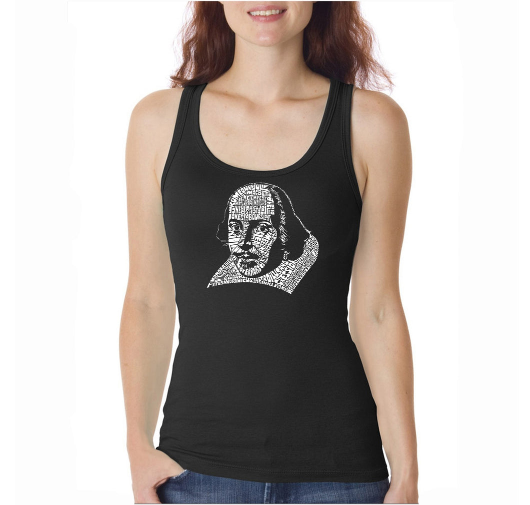 THE TITLES OF ALL OF WILLIAM SHAKESPEARE'S COMEDIES & TRAGEDIES  - Women's Word Art Tank Top