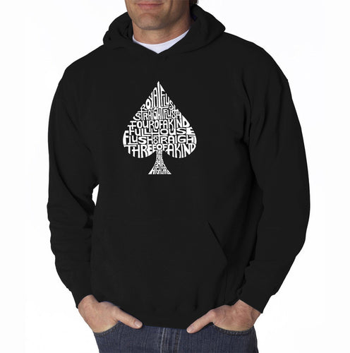 ORDER OF WINNING POKER HANDS - Men's Word Art Hooded Sweatshirt