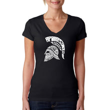 Load image into Gallery viewer, SPARTAN - Women&#39;s Word Art V-Neck T-Shirt