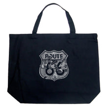 Load image into Gallery viewer, Stops Along Route 66 - Large Word Art Tote Bag