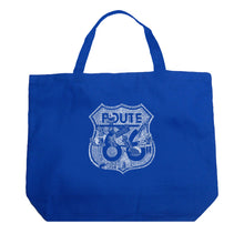 Load image into Gallery viewer, Stops Along Route 66 - Large Word Art Tote Bag