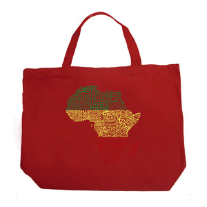 Countries in Africa - Large Word Art Tote Bag