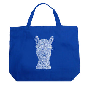 Alpaca - Large Word Art Tote Bag