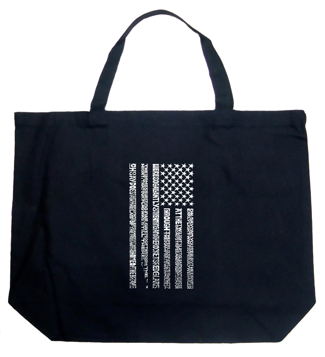 National Anthem Flag - Large Word Art Tote Bag