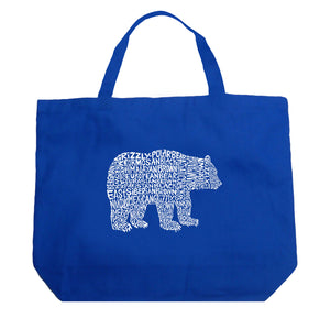 Bear Species - Large Word Art Tote Bag
