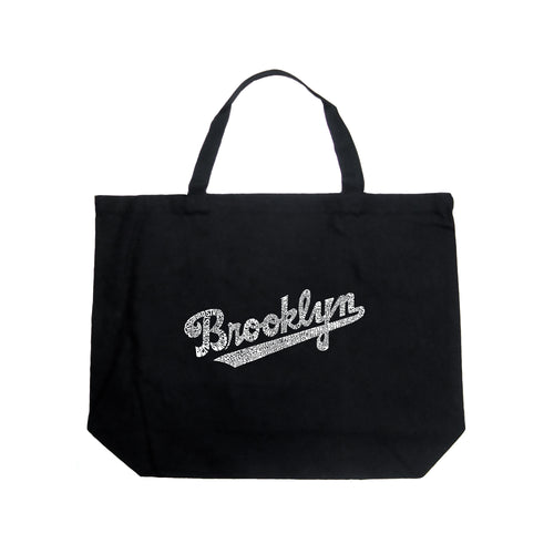 Brooklyn Neighborhoods  - Large Word Art Tote Bag