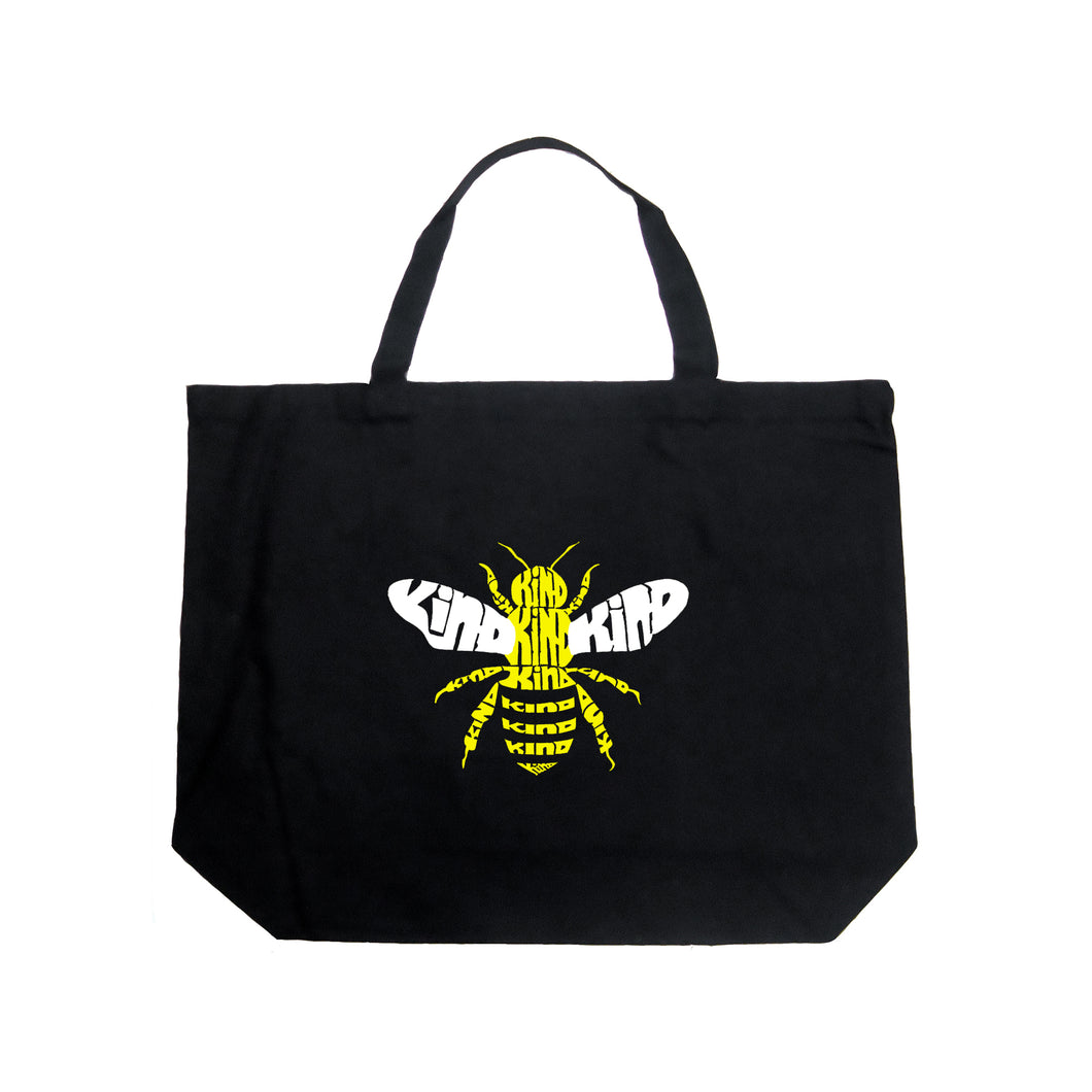 Bee Kind  - Large Word Art Tote Bag