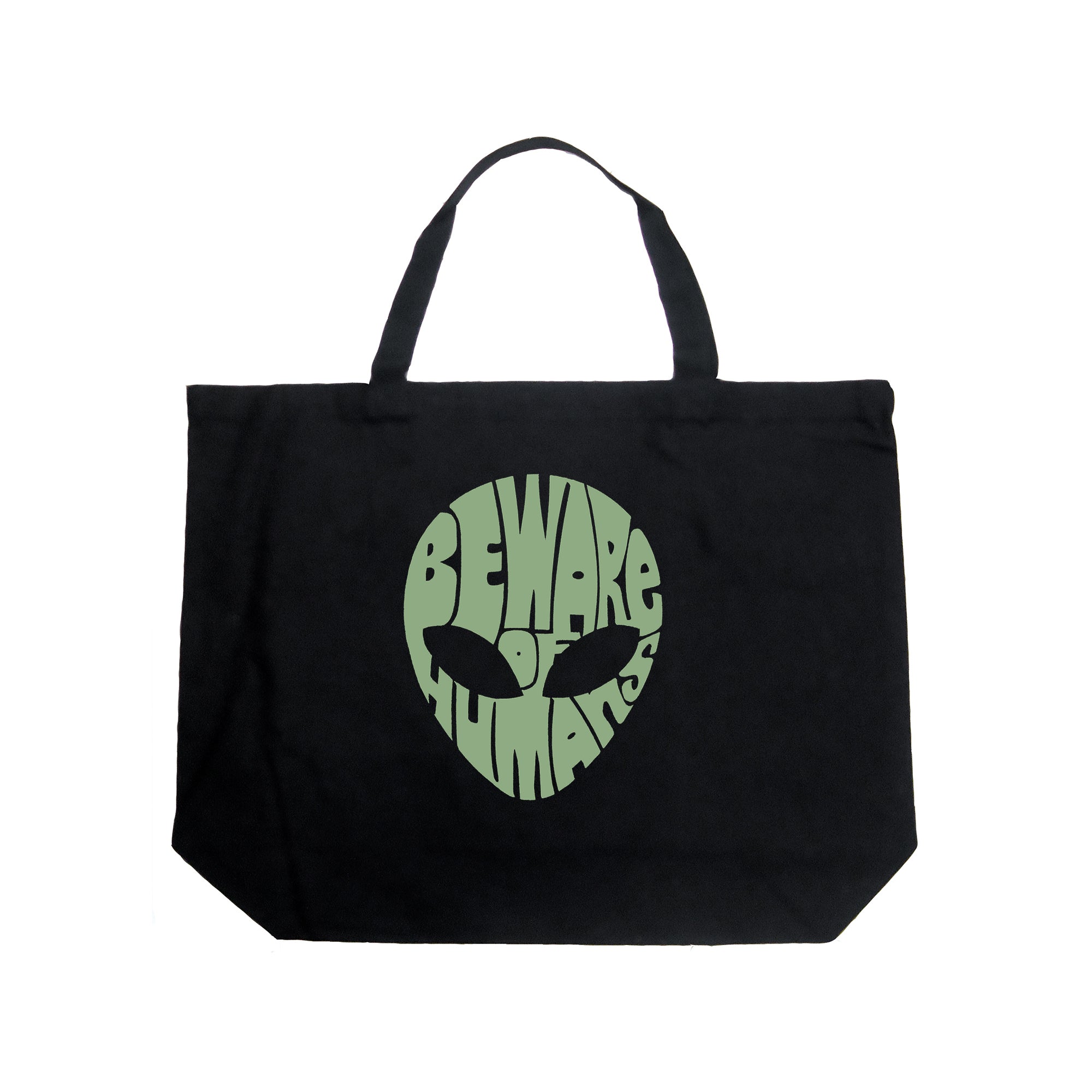 Load image into Gallery viewer, Beware of Humans - Large Word Art Tote Bag