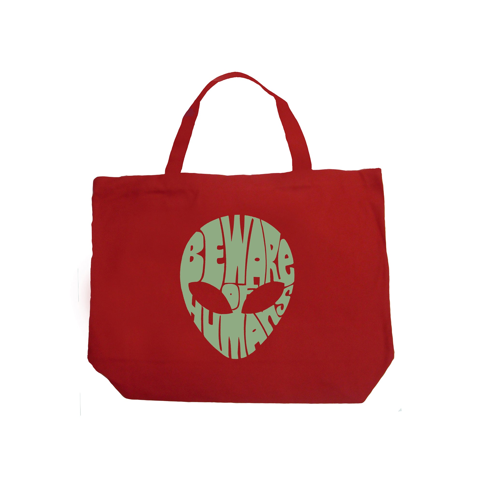 Load image into Gallery viewer, Beware of Humans - Large Word Art Tote Bag