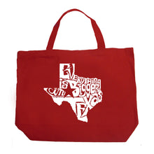 Load image into Gallery viewer, Everything is Bigger in Texas - Large Word Art Tote Bag