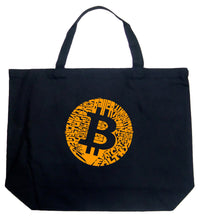 Load image into Gallery viewer, Bitcoin  - Large Word Art Tote Bag