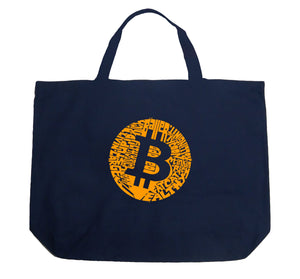 Bitcoin  - Large Word Art Tote Bag