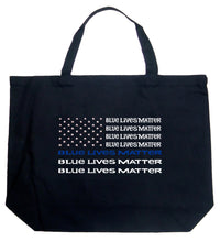 Load image into Gallery viewer, Blue Lives Matter - Large Word Art Tote Bag