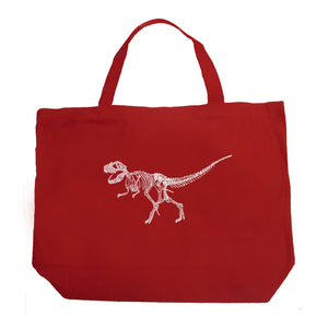 Dinosaur TRex Skeleton - Large Word Art Tote Bag