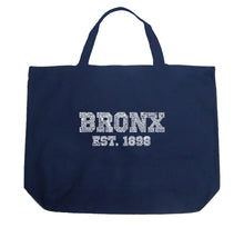 Load image into Gallery viewer, POPULAR NEIGHBORHOODS IN BRONX, NY - Large Word Art Tote Bag