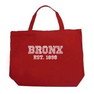 POPULAR NEIGHBORHOODS IN BRONX, NY - Large Word Art Tote Bag