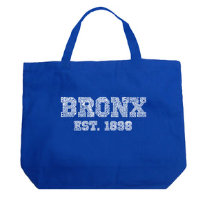 POPULAR NEIGHBORHOODS IN BRONX, NY - Large Word Art Tote Bag