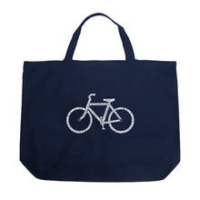 Load image into Gallery viewer, SAVE A PLANET, RIDE A BIKE - Large Word Art Tote Bag