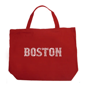 BOSTON NEIGHBORHOODS - Large Word Art Tote Bag