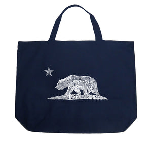 California Bear - Large Word Art Tote Bag