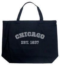 Load image into Gallery viewer, Chicago 1837 - Large Word Art Tote Bag