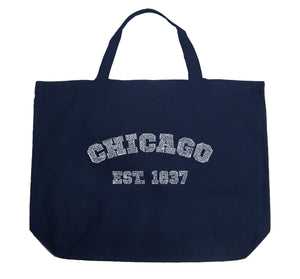 Chicago 1837 - Large Word Art Tote Bag