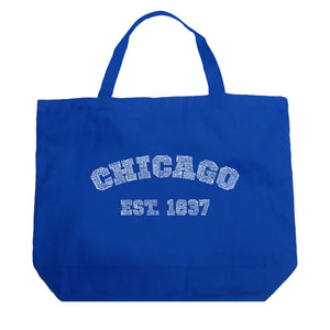 Chicago 1837 - Large Word Art Tote Bag