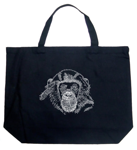 Chimpanzee - Large Word Art Tote Bag