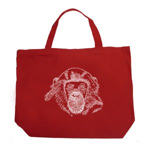 Chimpanzee - Large Word Art Tote Bag