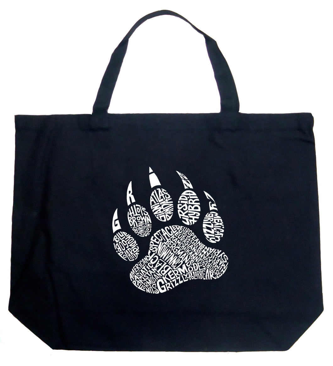 Types of Bears - Large Word Art Tote Bag