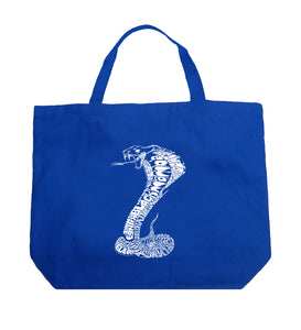 Types of Snakes - Large Word Art Tote Bag