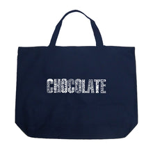 Load image into Gallery viewer, Different foods made with chocolate - Large Word Art Tote Bag