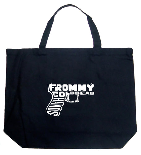 Out of My cold Dead Hands Gun - Large Word Art Tote Bag