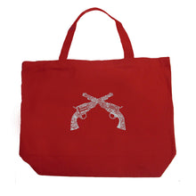 Load image into Gallery viewer, CROSSED PISTOLS - Large Word Art Tote Bag