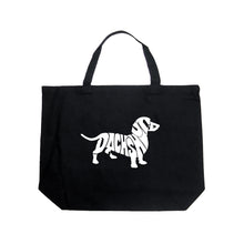 Load image into Gallery viewer, Dachshund  - Large Word Art Tote Bag