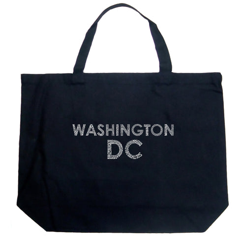 WASHINGTON DC NEIGHBORHOODS - Large Word Art Tote Bag